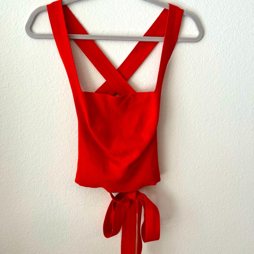 Orange Square Neck Top